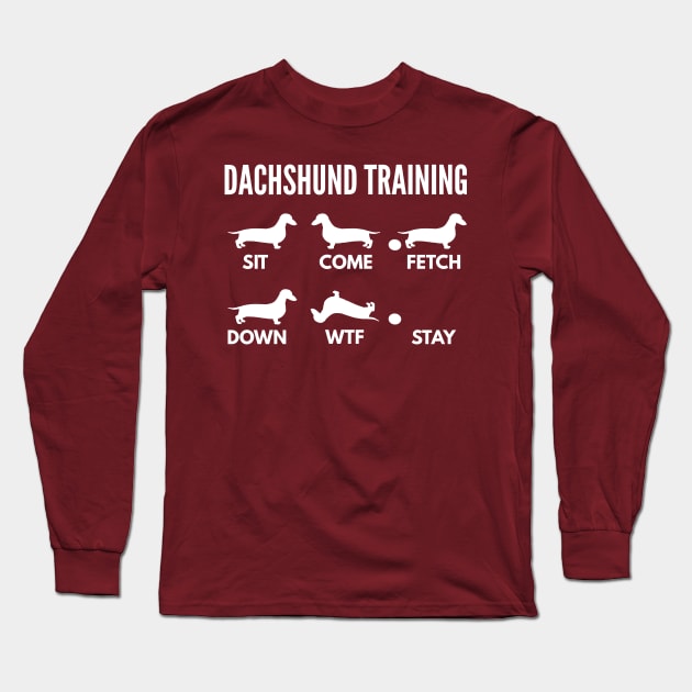 Dachshund Training Wiener Tricks Long Sleeve T-Shirt by DoggyStyles